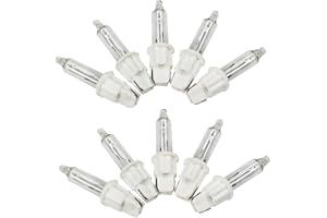 ShuoHui Ampoule de rechange pour mini guirlandes lumineuses, ampoule à incandescence, 5 V, 0,14 A 0,7 W, sous blister, culot enfichable, blanc chaud 6 mm Base DIY (10)