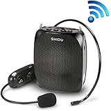 Boupower SHIDU 10 Watts UHF Wireless Voice Amplifier with Comfortable Headset Waist Neck Band and Belt Clip for Teachers,Tour Guides,Training,Meeting Support Recording TF Card，MP3 Format Audio and U disk-Black