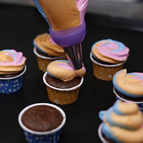 KAIKSO-IN Puderzucker Rohrverlegung Beutel Düse Konverter dreifarbige Creme Koppler Cake Decorating Tools - 4