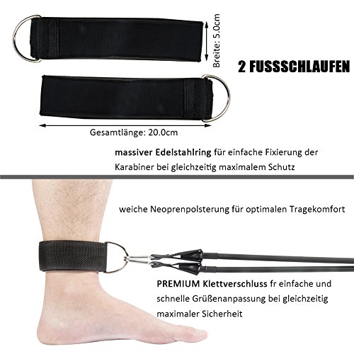 Supertrip Resistance Bänder Set,Body Tube / Expander Set Sport Band Widerstandsbänder Fitnessbänder Gymnastikbänder aus Naturlatex mit Trainingsguide+Griffe+Türanker+Knöchelriemen+Fußschlaufe+8-Typ Trainingsbänder - 4