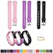 Produktbild 3pcs Fitbit Alta Ersatzarmband Armband Zubehörteil + Freie HD Displayschutz, iFeeker Soft Silikon Einstellbar Metallschnalle Entwurf Gurt Uhrenarmband für Fitbit Alta Tätigkeitsverfolger (Kein Fitness Tracker) - (Rosa + Lila + Schwarz)