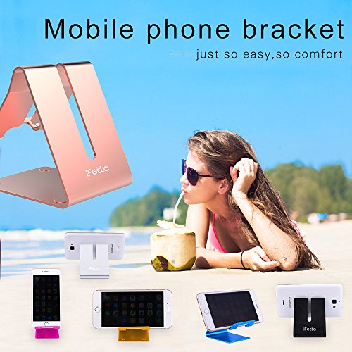 Ifecco Handy Halterung iPhone Ständer Aluminum Handy Ständer Telephone Ständer für Android Smartphone iPhone 7/6/5S/5 Galaxy S4/S5 (rose golden) - 6