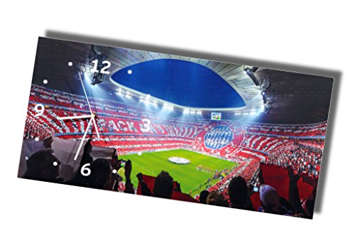 Preisvergleich Produktbild FC Bayern München Wanduhr Allianz Arena 70x35cm