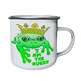 Yo soy la rana reina Retro, lata, taza del esmalte 10oz/280ml z602e