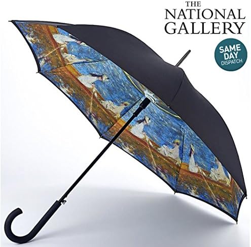 National Gallery Fulton Renoir The Skiff Bloomsbury Auto Open Double Lined Walking Umbrella 84cm Long Closed