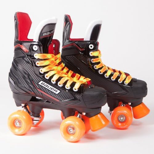 Bauer Quad Roller Skates NSX, Converted by Oli's, Orange Ventro Wheels