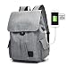 Produktbild seasaleshop Canvas Rucksack Casual Daypack mit USB Charge Port Backpack Schulrusack Laptoprucksack für Arbeit Campus Schule Reise