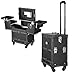 New Vanity Trolley case, vanity case, cosmetic case with mirror 51 X 37 X 24 cm (black)