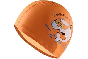 Flyorigin Gorro de natación para niños, niños y niñas, gorro de natación impermeable para niños de 3 a 10 años