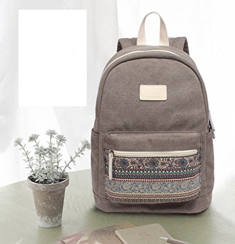 MojiDecor Bohemian Canvas Rucksack Schulrucksack Laptoptasche Notebook Rucksack 15-Zoll Laptop Casual Backpack Daypack Vintage Herren Damen Rucksack f