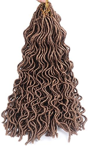 Wavy Faux locs 20" Synthetic Crochet Braids Braiding hair Curly Faux Locs Dreadlocks Braids (6packs)(#27)