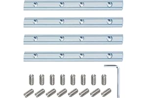 Sträckanslutning, aluminiumprofil, 40 x 40, skruvar, profilkontakter för T-spår, konstruktionsprofiler, 8 mm pressprofil (4 s
