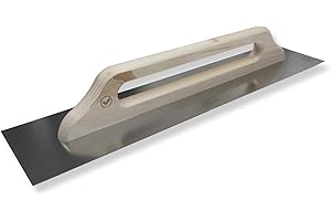 DEWEPRO® Frattazzo svizzera, Spatola Lisciante - Cazzuola per Intonaco - Acciaio Inossidabile 680 x 130 mm - Con Manico in Legno