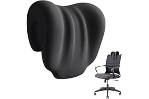 NAVESO Nackenkissen, Bürostuhl Kopfstütze, Nackenstütze für Schreibtischstuhl, Memory Foam Kissen, Ergonomisches kopfkissen für Seiten, Rücken, Bauchschläfer für Büro und Zuhause, Schwarz (AA)