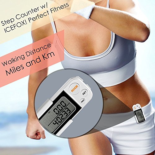 icefox® 3D Schrittzähler, mit Fitness AktivitätenZähler, bis zu 30 Tage speichert,ein akkurater Laufschrittzähler, ein Trainingszeiten- und Kalorienzähler, hält die tägliche Leistungen fest - 6
