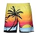 Produktbild Sonnena Herren Sommer Freizeithose Boardshorts Hawaii Palme 3D Drucken Kurze Hose Shorts Trunks Männer Freizeit Baggy Übergröße Strandhosen Schwimmhosen Badehose (M, Mehrfarbig)