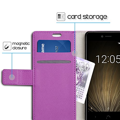 SLEO Funda BQ Aquaris U Lite BQ Aquaris U  Cartera Carcasa Piel PU Suave Flip Folio Caja Super Delgado  Estilo Libro Soporte Plegable y Cierre Magn  tico  para BQ Aquaris U Lite BQ Aquaris U - P  rpura