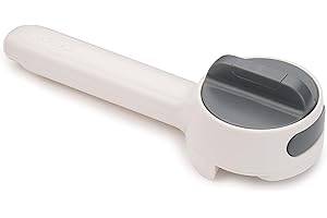 Joseph Joseph Can-Do Plus Abrelatas Fácil de Tirar de Anillo, Abre Botes Manual con Mango Largo para Óptimo Agarre, Blanco/Gris