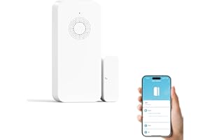 PGST Sensor de Puerta WiFi, Sensor de Contacto de Ventana Inteligente, Seguridad en Casa con App Notificación, Volumen Ajustable - Compatible con Alexa/Google Assistant, no Requiere concentrador