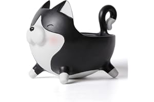 SEINHIJO Plato de Caramelos Dulces Tarro de Galletas Gato Escultura Decorativa Modern Figura Arte Animal Regalo Interior Estatua Resina 19cm