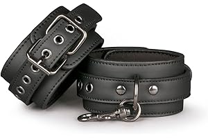 EasyToys Fetish Collection, Puños de tobillo de cuero sintético duradero, Con cierre de clip, bdsms juguetes