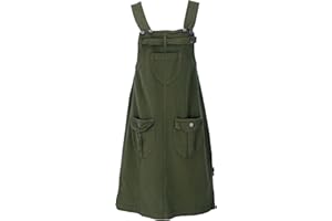 GURU SHOP Falda con peto para mujer, de algodón, falda, alternativa rojo tostado