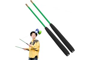 DIFLAX Palos de diábolo, Paquete de 2 Unidades, Palos de Mano de Diábolo Hechos de Tubo de Fibra de Vidrio con Mangos de Espuma EVA, Equipo de Malabarismo (Verde)