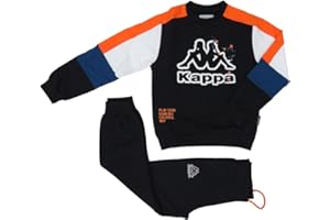 MARBEL Kappa - Chándal para niño de 100% algodón French Terry. Chándal completo con cremallera de felpa ligera ideal para otoño y primavera. Kappa Back To School.