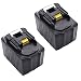Produktbild 2 Stück 18V 6.0Ah BL1860 Werkzeugakku für Makita L1850 196672-8 BL1830 194204-5 BL1840 LXT400 Ersatz Lithium-Ionen-Akku Hohe Kapazität 6000mAh