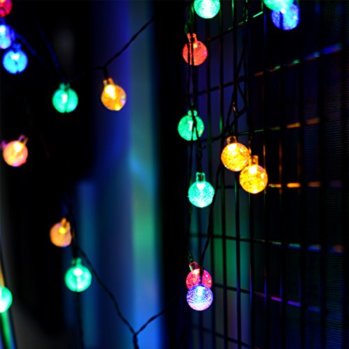 Satu Brown 60er LED Solar Lichterkette Garten Globe Außen Licht Bunt 11 Meter, Dekorative Beleuchtung für Terrasse, Party, Hochzeit, Camping, Weihnachten, Hof, Outdoor, Fest Deko usw. - 3