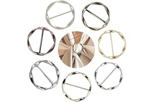FCSNJH 7 Stück Gürtelschnalle Damen Metall T Shirt Clip Schnalle Schal Ringschnalle Seidenschal Ring Saum Knoten Hemd Krawattenklammer Schnalle Gürtelschnallen Mädchen Schnallen Gürtelschnallen für Damen