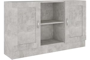 vidaXL Sideboard Storage Cupboard Side Buffet Cabinet Home Organiser Furniture Living Room Bedroom Decoration Concrete Grey Chipboard