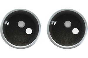Panduro | Fai da te grandi occhi in vetro Ø 3 cm | Ideale per cavalli, hobby horse accessori per il fai da te | 1 paio | nero/argento