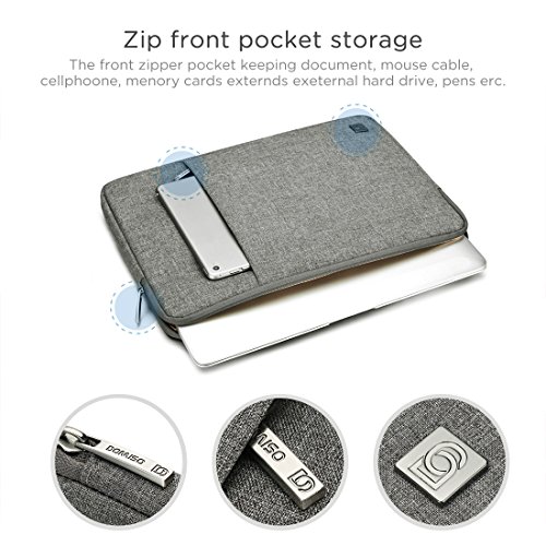 DOMISO 12.5″ Laptop Sleeve Vertikalen Stil Wasserabweisend Laptop Sleeve Case Bag Hülle Schutzhülle Notebook Tasche Schutzabdeckung für 13 Zoll MacBook Air, Ultrabook Netbook Tablet (grau) - 3