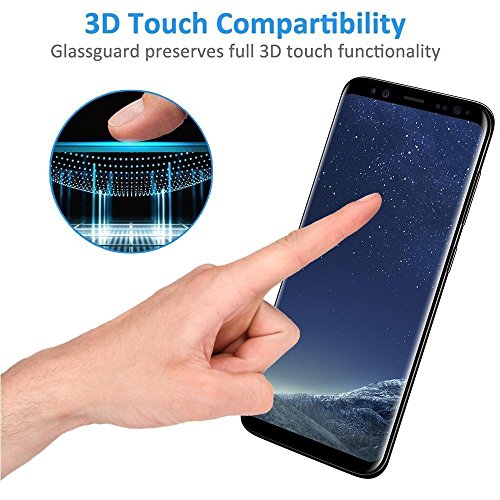 Samsung Galaxy S8,Linboll Panzerglas Displayschutzfolie für Samsung Galaxy S8 mit Härtegrad 9h Abgerundete Kanten (2.5D)[Hohe Transparenz][Fingerabdruck-frei][Blasenfrei] - 3