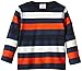 Polarn O. Pyret Baby-Boys Billing Striped Long Sleeve T-Shirt, Blue Melange, 9-12 Months