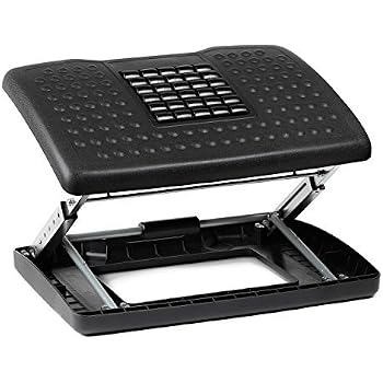 Repose-pieds Ergonomique EUREKA Sous Bureau - Réglable 0-20°, Massage - Noir Et Gris, Caoutchouc