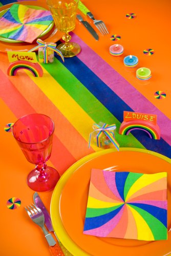 Santex Tischläufer Regenbogen Rainbow 30cmx5m - 2