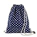 Produktbild CLOOM Kleiner Rucksäcke Damen Vintage Mädchen Printed Drawstring große Kapazität Eimer Tasche Doppel Rucksack Beam Bag Student Bag Leichter Backpacker Rucksack Umhängetasche Handtasche (Marine)