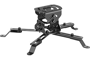 TaoAcc Supporto Proiettore a Soffitto, Supporto Proiettore Orizzontale 60 Gradi - Verticale 90 Gradi Regolabile, Carico Massimo 20 kg, Gestione Cavi Integrata - Nero