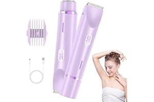 Kryvella Intimrasierer Für Frauen, 2 in 1 Elektrischer Rasierer Damen, Dual-Head Damenrasierer Elektrisch, Wasserdicht Nass- und Trockenrasierer für Gesicht Körper Bein Bikini (Lila)