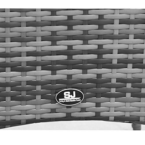 Polyrattan Lounge Gartenmöbel Set Garnitur Sitzgruppe Gartenmöbel SJ08 (Grau) - 9