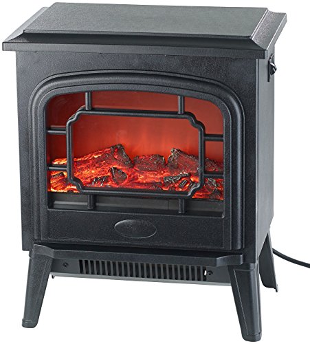 Carlo Milano Elektrischer Kaminofen in Nostalgie-Optik, 2-stufig 1.000 / 2.000 Watt