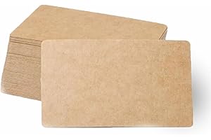 LANG HORN 100 pieces Kraft paper blank business cards 300gsm brown message card eco friendly paper cards for DIY grafitti messages, DIY creations. (Brown)