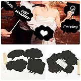 sztara Mini Kreidetafel mit Holz Tafel Clip für Hochzeit Dekorationen 10 Stück - 2