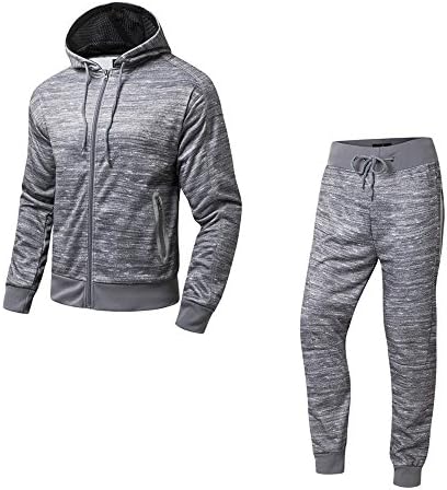 YMY Men's Silm Fit Jogging Full Tracksuit Pullover Hoodies Fleece Joggers Set