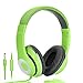 Price comparison product image Stereo On-ear Headphones, Ausdom Portable Over-Ear Headset Kids Headphones HiFi Earphones with Bulit-in Mic 3.5mm Headphones for PC Tablet iPad iPhone Smartphones Calling Music Gaming - Green