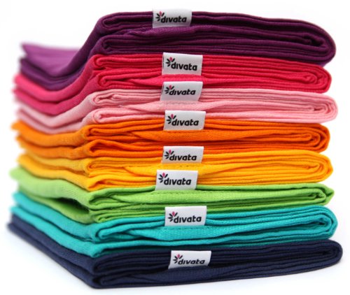 divata bunte Mullwindeln 3er Set – Beere – farbige Mulltücher, Spucktücher aus 100% Baumwolle, Oeko-Tex-Zertifiziert, 80×80 cm - 4