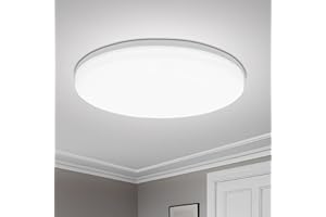 Yafido LED Lámpara de Techo Moderna 48W Plafón Led Redonda Ultra Delgado Downlight Blanco Frío 6500K 4320LM adecuada para Cocina Balcón Dormitorio Corredor Sala de Estar Ø30cm No-Regulable