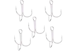 PORFEET Crochets De Pêche, 50 Pièces De Pêche Hameçon Triple Porte-appât à Vis De Pêche Accessoires D'outils De Pêche